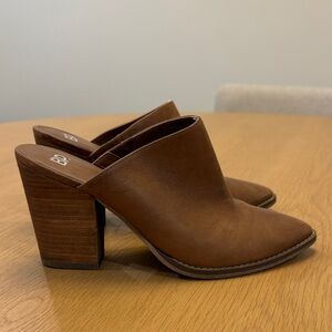 Brown Leather Mules